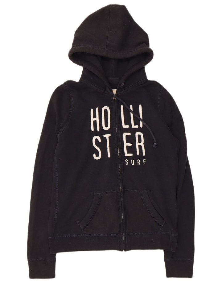 Pulover HOLLISTER pentru femei, cu fermoar și grafic, UK 12 Medium Black