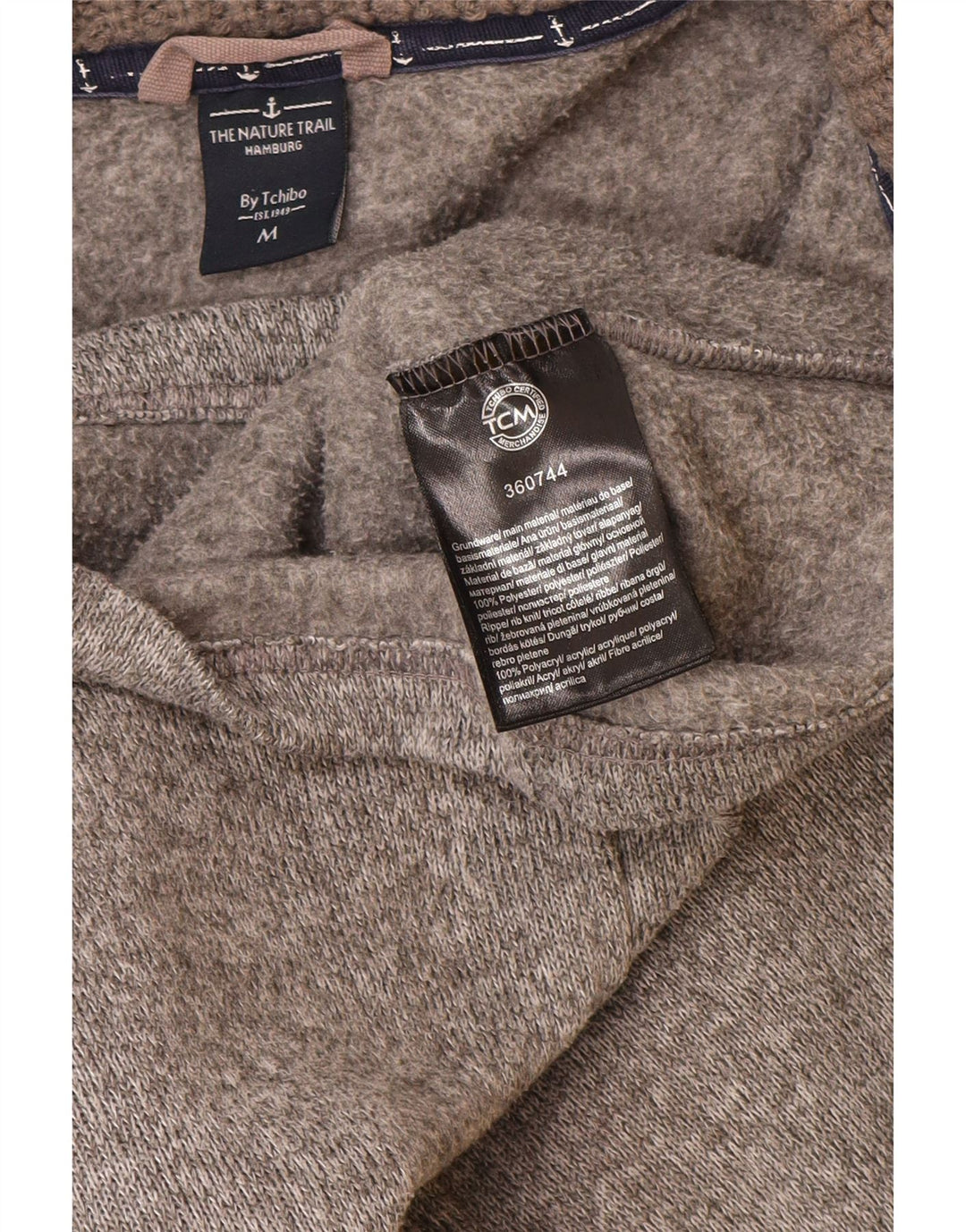 VINTAGE Pulover cu capota cu fermoar cu paragate pentru femei UK 14 Poliester mediu gri