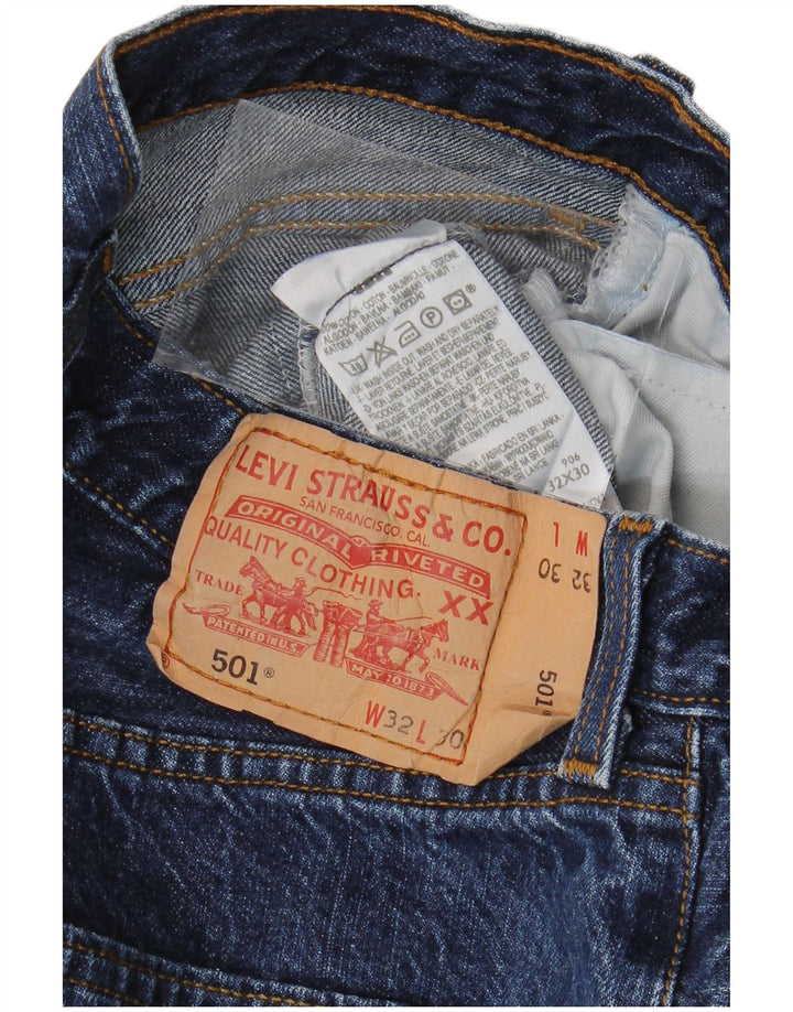 Blugi drepti pentru bărbați LEVI'S 501 W32 L30 Bumbac albastru
