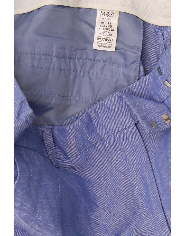 Pantaloni tăiați obișnuiți pentru femei Marks & Spencer UK 12 Medium W32 L26 Albastru