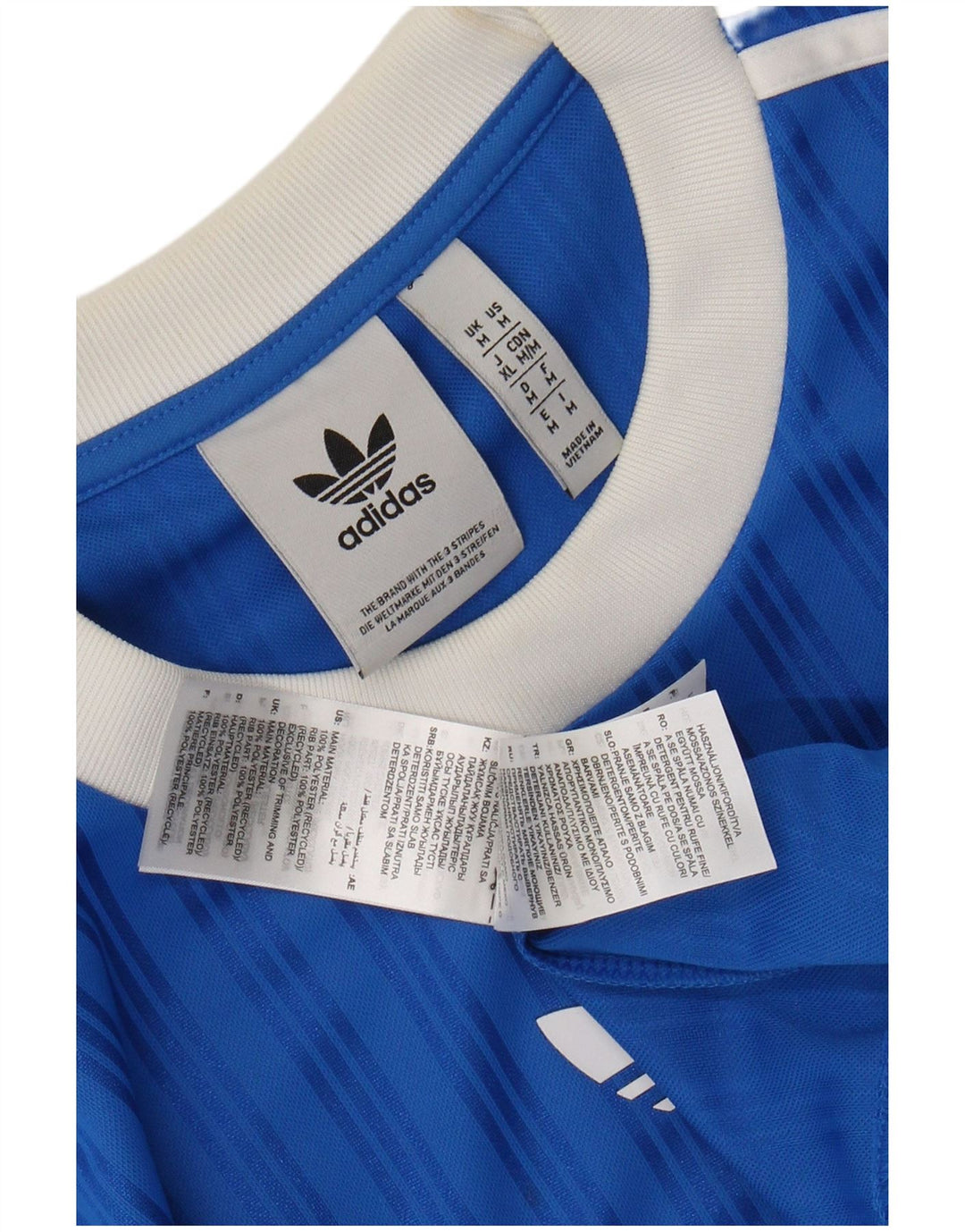 Tricou grafic pentru bărbați ADIDAS Top Medium Blue Poliester cu dungi