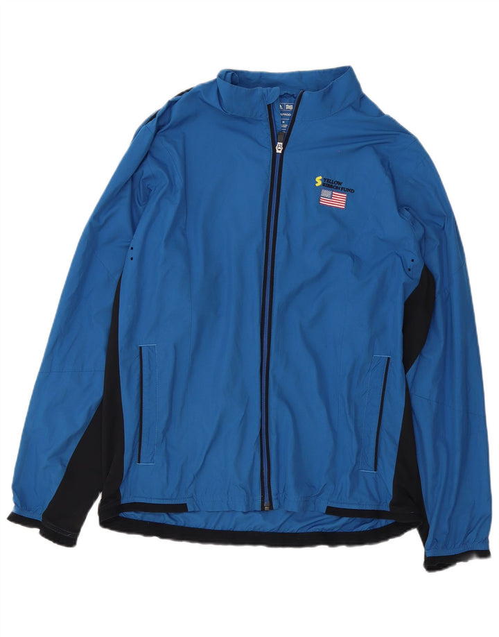 Jachetă de trening Adidas Clima Proof pentru bărbați, albastru mediu, color block