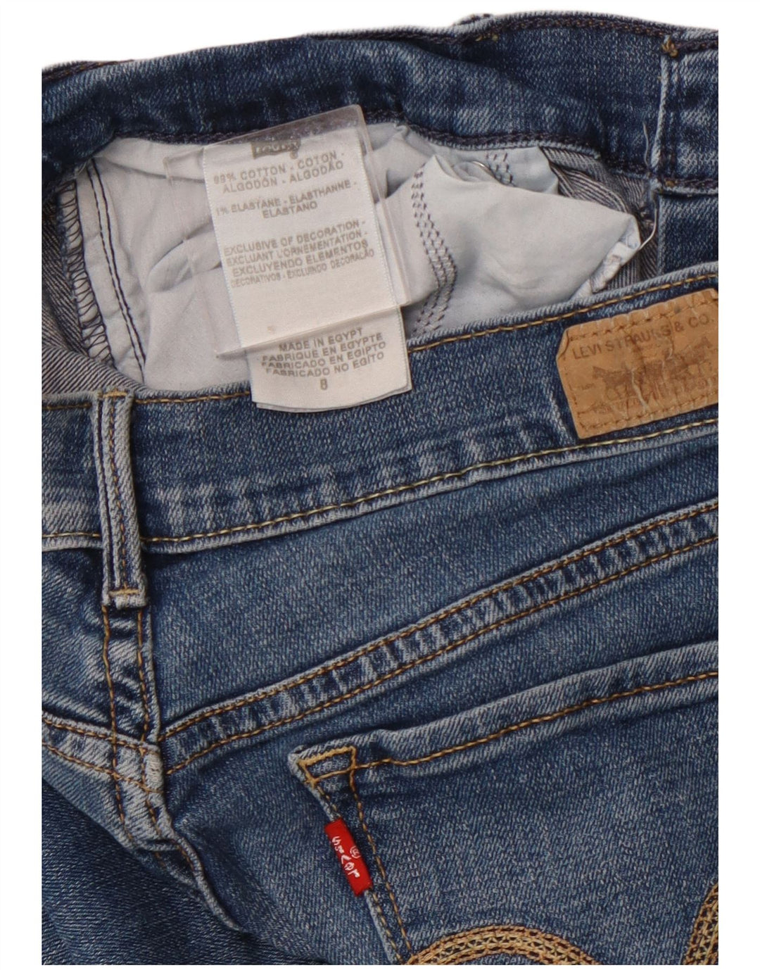 Blugi LEVI'S 515 Capri pentru femei US 8 Medium W28 L19 Bumbac albastru