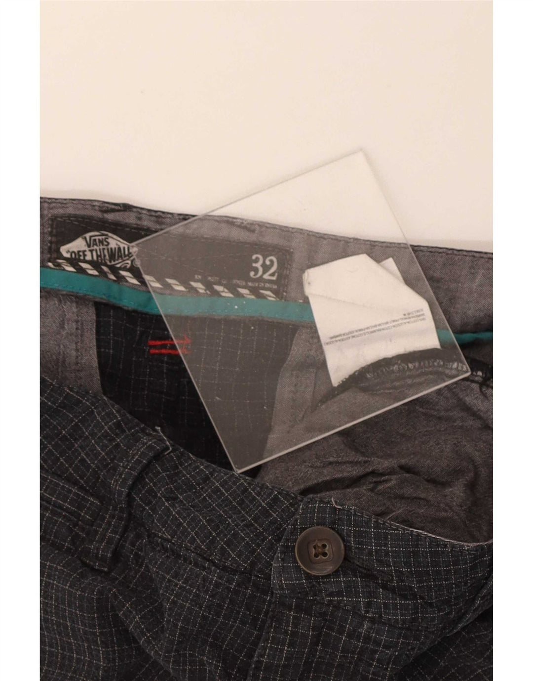 Pantaloni scurți chino pentru bărbați Vans W32, bumbac cu carouri medii, negru