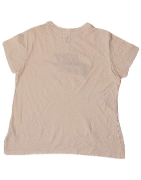 Tricou grafic Nike pentru femei Top UK 16, mare, alb, bumbac