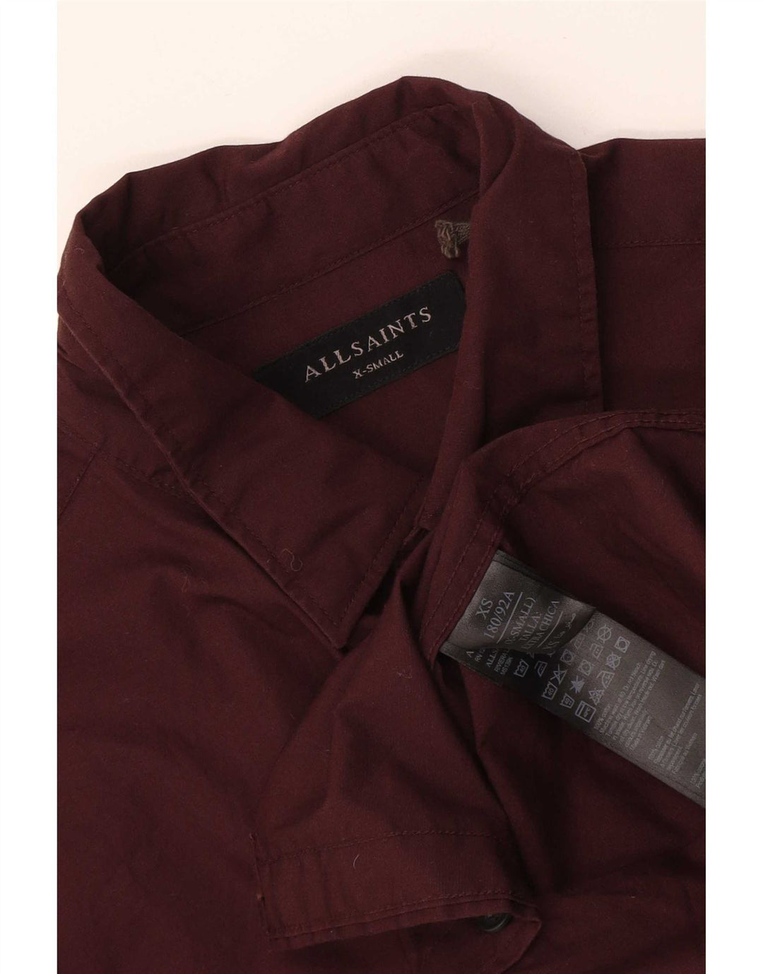 Cămașă Bărbați All Saints XS Bumbac Burgundy