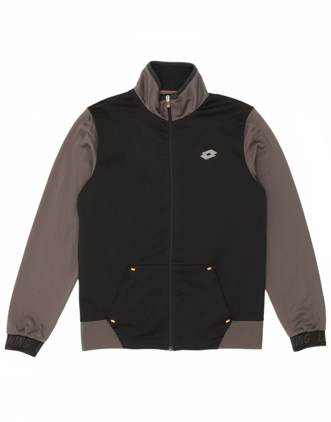 LOTTO Mens Tracksuit Top Jacket Small Black Colourblock