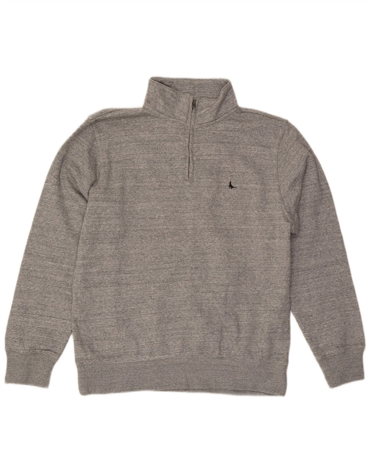 Hanorac Jack Wills pentru bărbați, cu fermoar și gât, cu ajustare clasică, pulat mare, gri