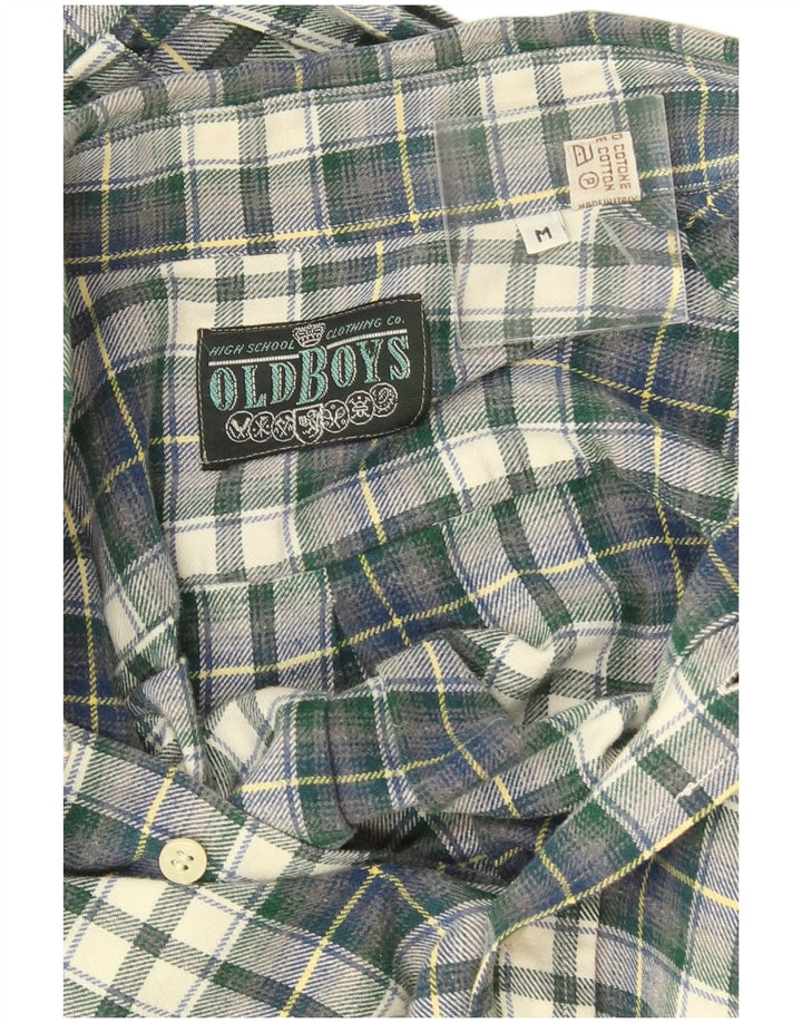 Cămașă de flanel vintage pentru bărbați, bumbac cu carouri verde mediu