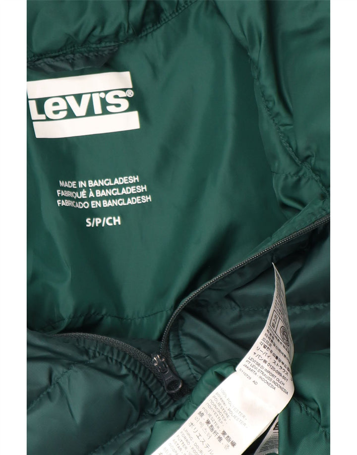 Jachetă căptușită cu glugă Levi's pentru bărbați UK 36 Poliester verde mic