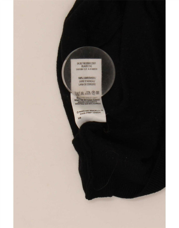 Pulover de damă Marks & Spencer cu gât rulat, mare, lână neagră