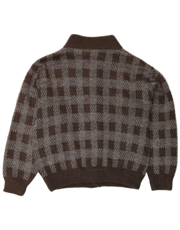 Cardigan Vintage pentru bărbați, maro mediu, acrilic