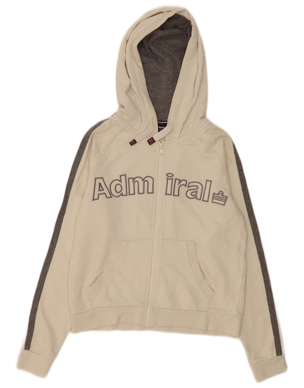 Pulover Admiral Crop Zip Hoodie pentru femei UK 10 Small White Colorblock