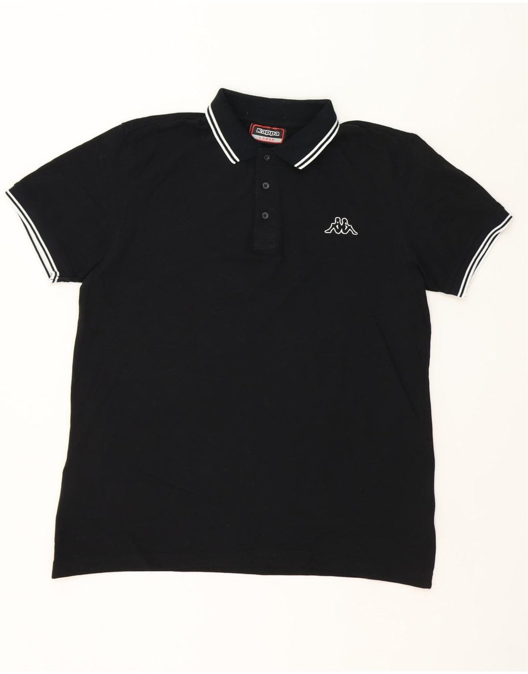 KAPPA Mens Polo Shirt XL Black Cotton Vintage Kappa and Second-Hand Kappa from Messina Hembry 