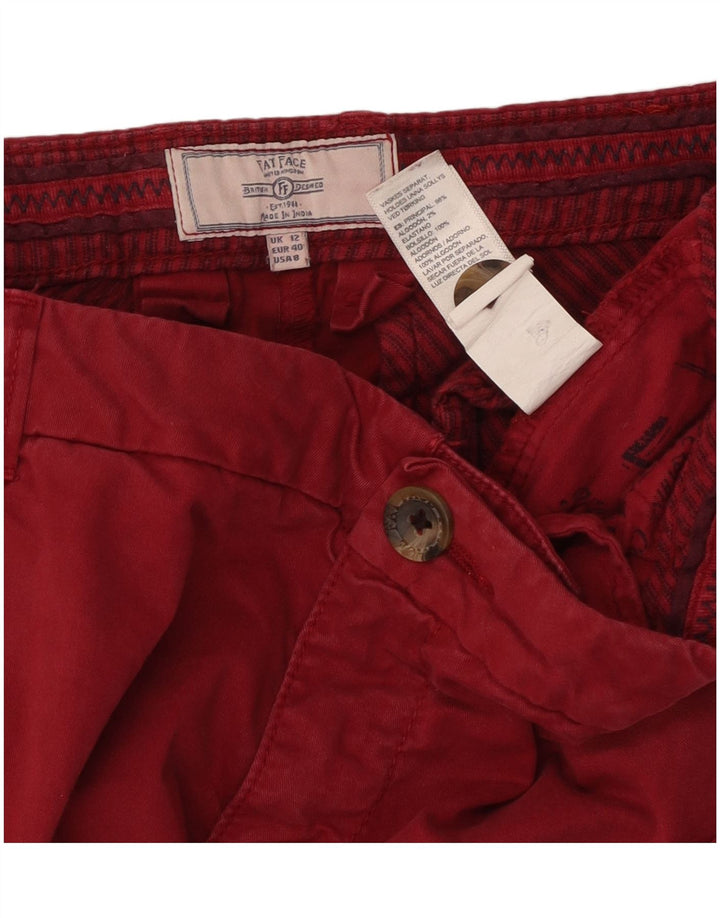 FAT FACE Pantaloni capri drepti pentru femei UK 12 Medium L34 L23 Bumbac roșu