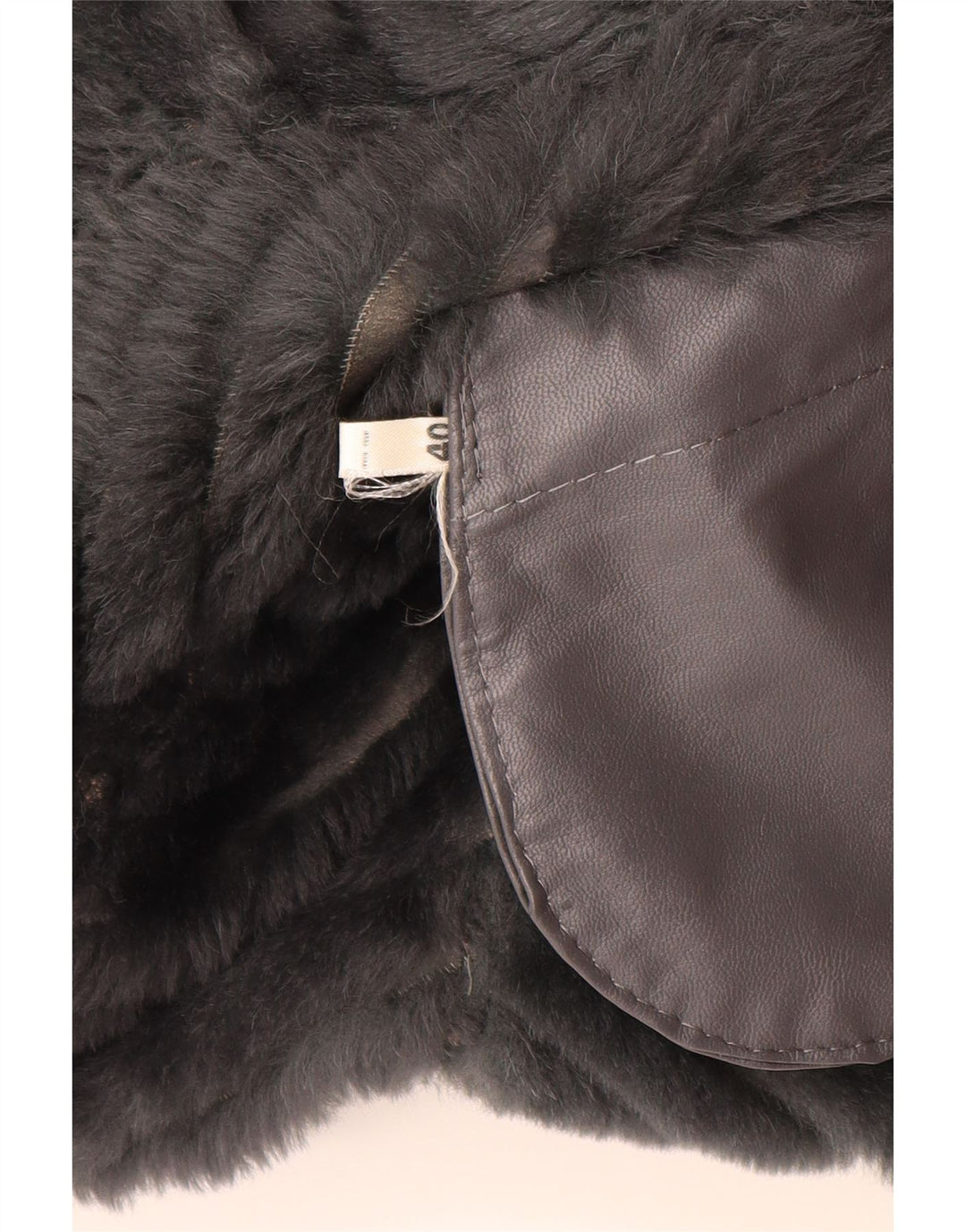 Gilet pentru femei VINTAGE Sherpa cu paragate EU 40 Medium Gri cu dungi din piele