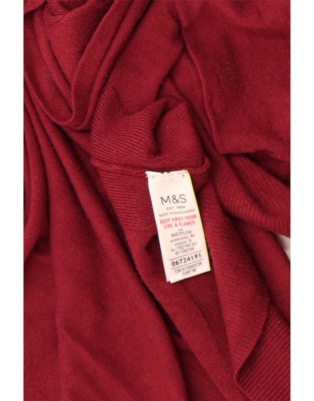 Pulover cardigan deschis pentru femei Marks & Spencer UK 14 Medium Burgundy