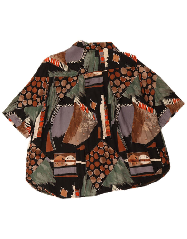 Bluză cămașă supradimensionată pentru femei VINTAGE UK 18 XL patchwork multicolor