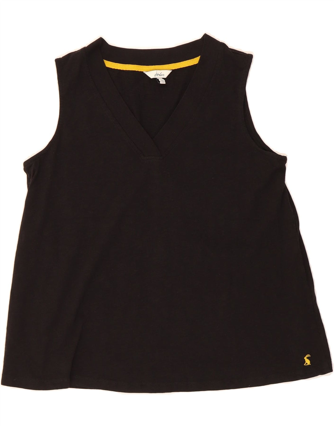 JOULES Womens Vest Top UK 12 Medium Black Vintage Joules and Second-Hand Joules from Messina Hembry 