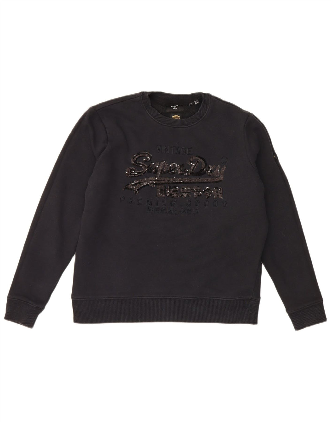 Pulover supradimensionat cu grafic Superdry pentru femei UK 10 Mic Negru