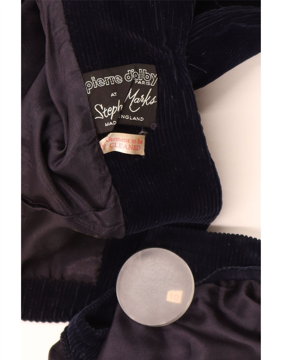 PIERRE D'ALBY Set fuste 2 piese din velur pentru femei UK 10 mici W24 bleumarin