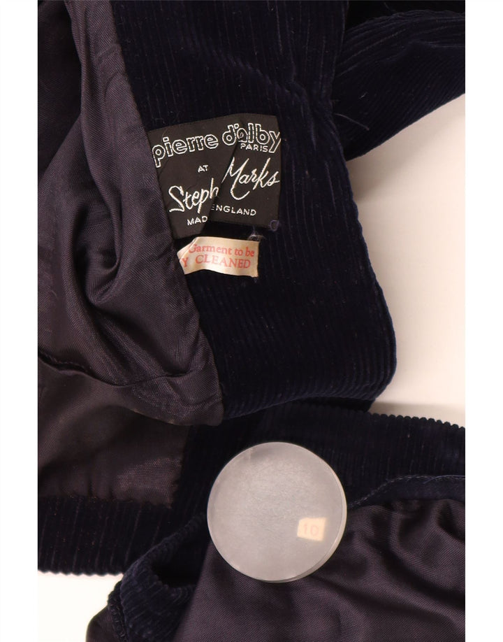 PIERRE D'ALBY Set fuste 2 piese din velur pentru femei UK 10 mici W24 bleumarin