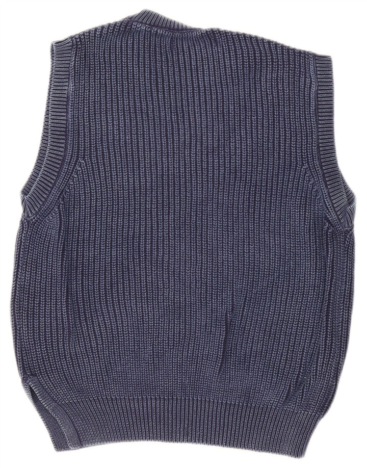 REPLAY Vestă Tank Top Femei UK 14 Medium Bleumarin Bumbac