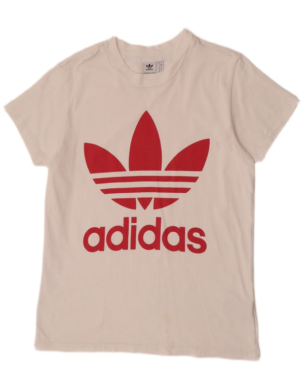 Tricou grafic supradimensionat Adidas pentru femei Top UK 8 Small White