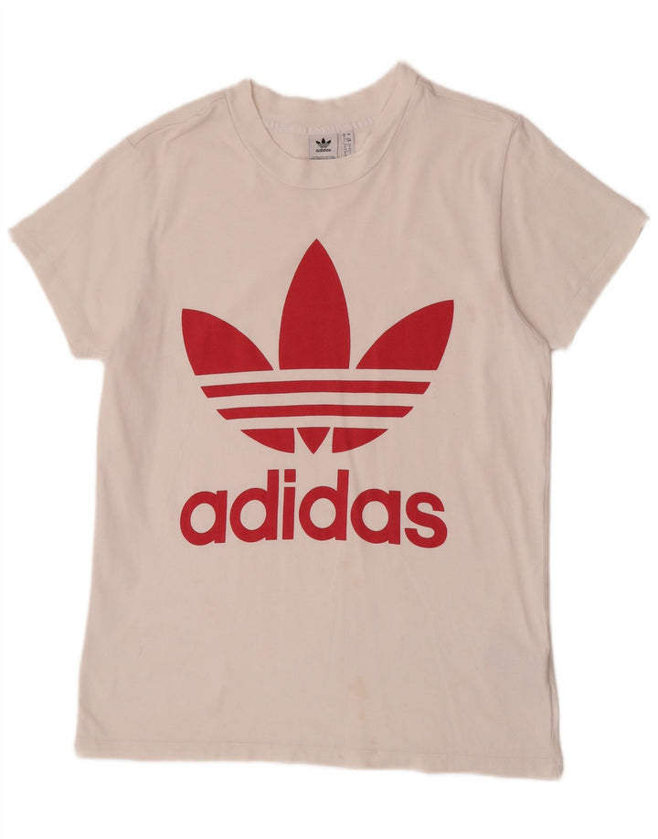 Tricou grafic supradimensionat Adidas pentru femei Top UK 8 Small White