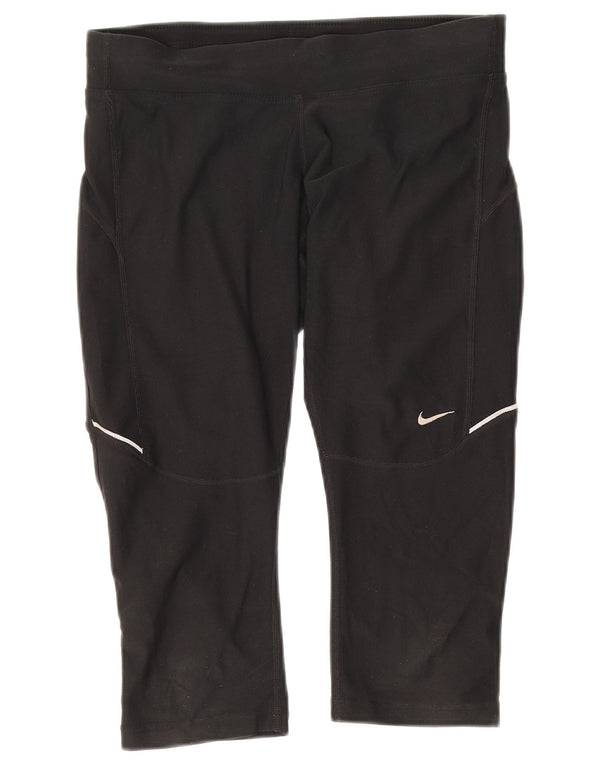 Leggings capri Nike Dri Fit pentru femei UK 10 Poliester negru mic