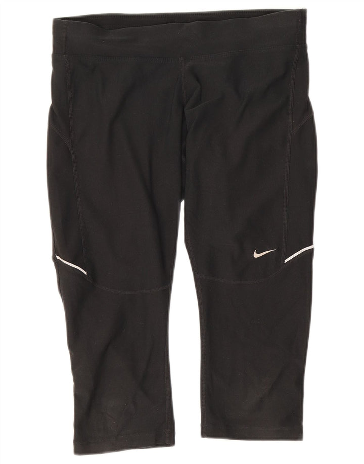 Leggings capri Nike Dri Fit pentru femei UK 10 Poliester negru mic