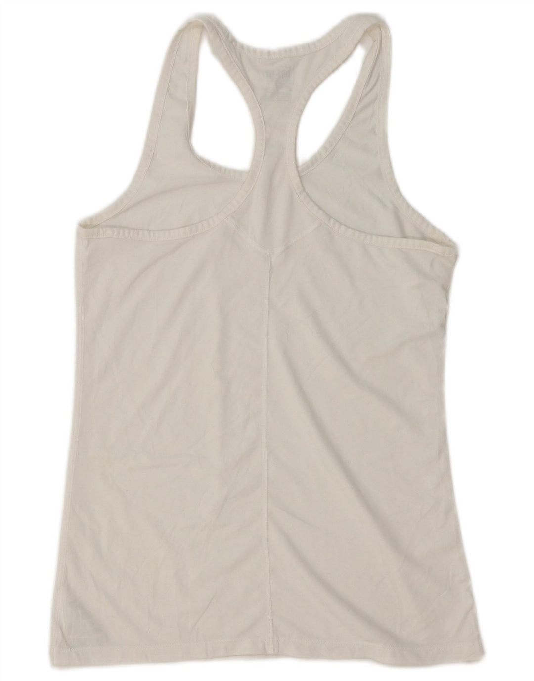 NIKE Womens Dri Fit Slim Fit Vest Top UK 12 Poliester alb mediu