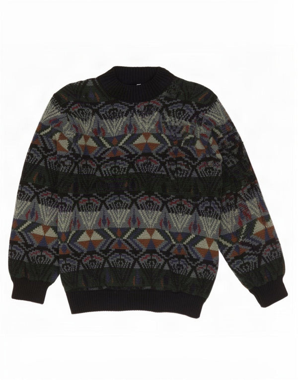 Cardigan Vintage pentru bărbați, mare, verde, geometric, acrilic