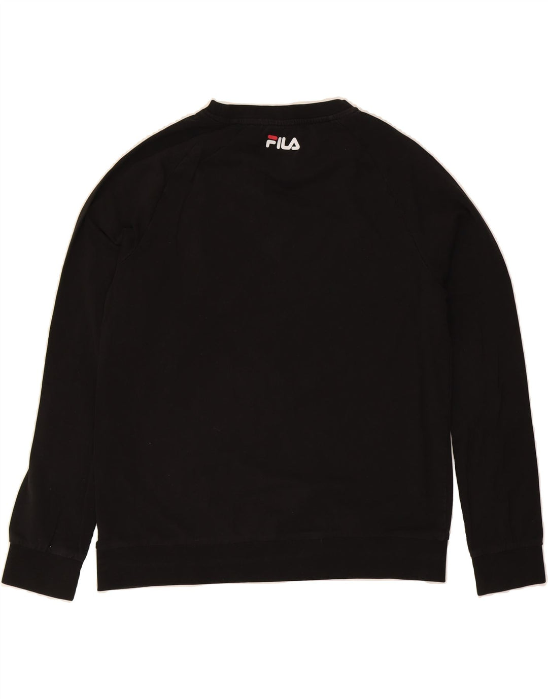 FILA Womens Graphic Sweatshirt Jumper UK 16 Large Black Vintage Fila and Second-Hand Fila from Messina Hembry 