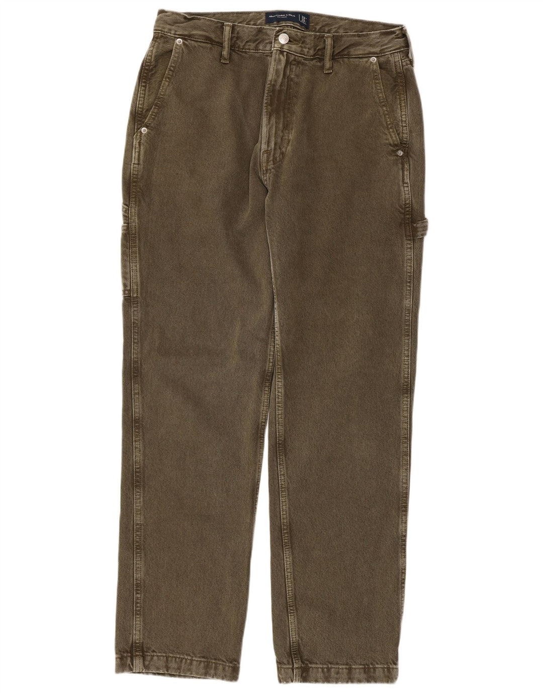 ABERCROMBIE & FITCH Pantaloni cargo largi pentru bărbați W32 L32 Kaki anii 90