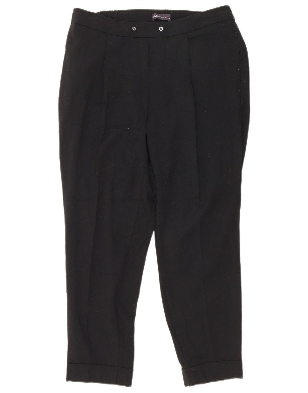 Pantaloni tăiați pentru femei Marks & Spencer UK 12 Medium L30 L25 Negru