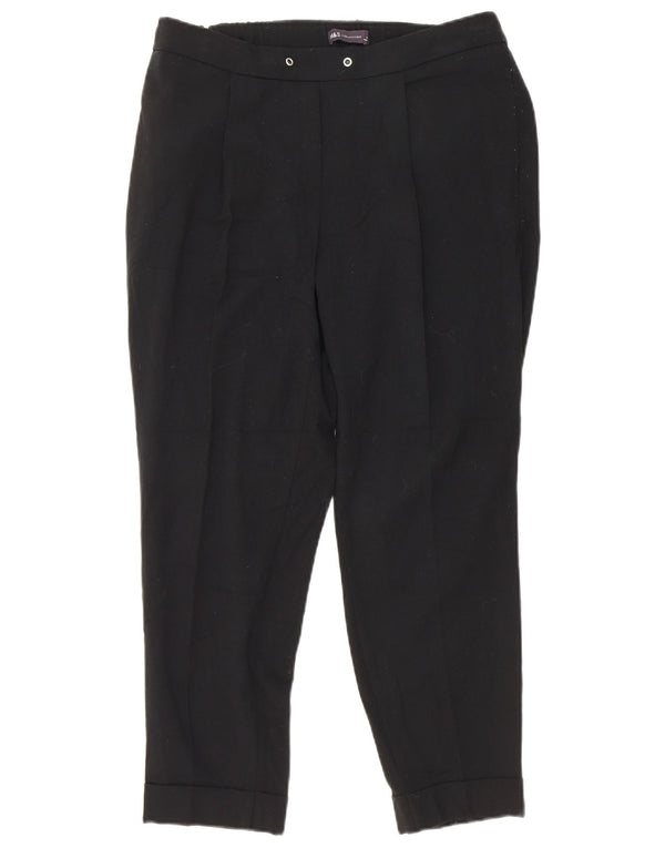 Pantaloni tăiați pentru femei Marks & Spencer UK 12 Medium L30 L25 Negru