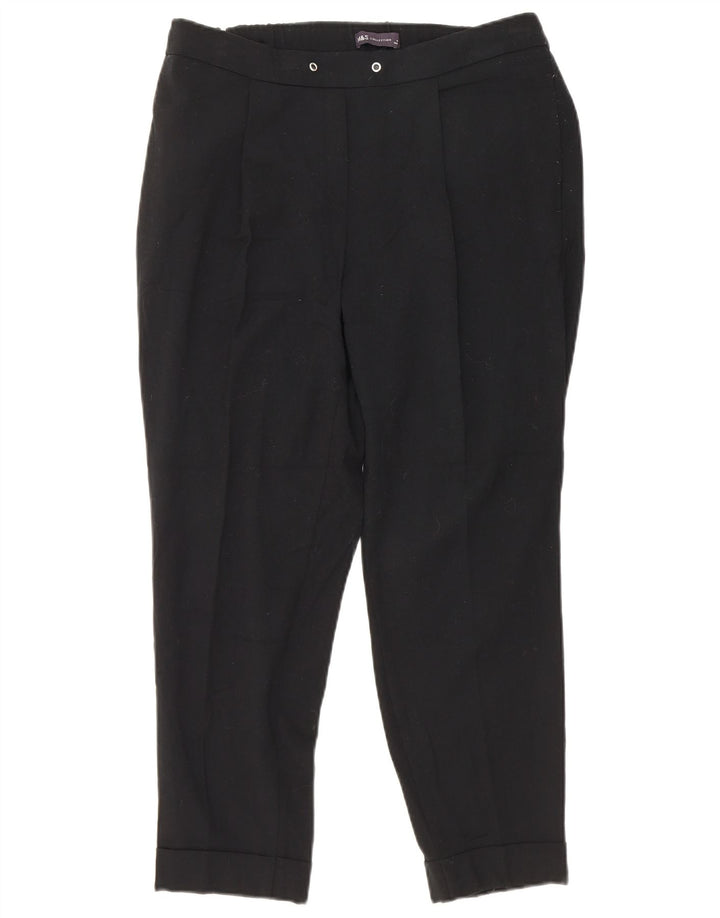 Pantaloni tăiați pentru femei Marks & Spencer UK 12 Medium L30 L25 Negru