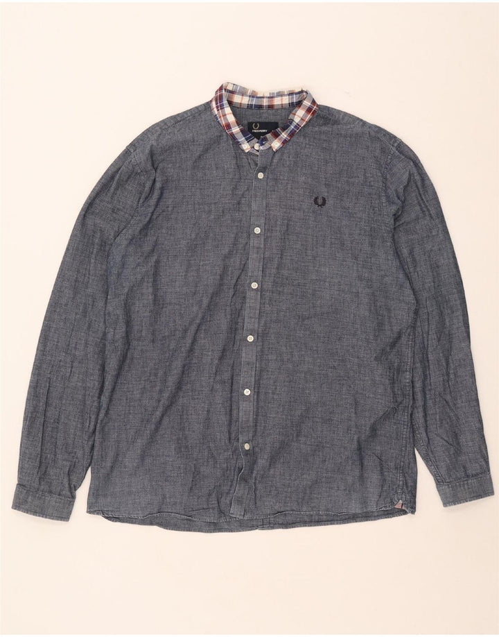 Cămașă pentru bărbați Fred Perry Slim Fit XL Bleumarin