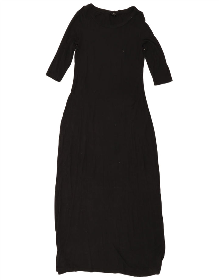 MOSSIMO rochie maxi cu maneci 3/4 pentru femei UK 10 mic, negru, raion