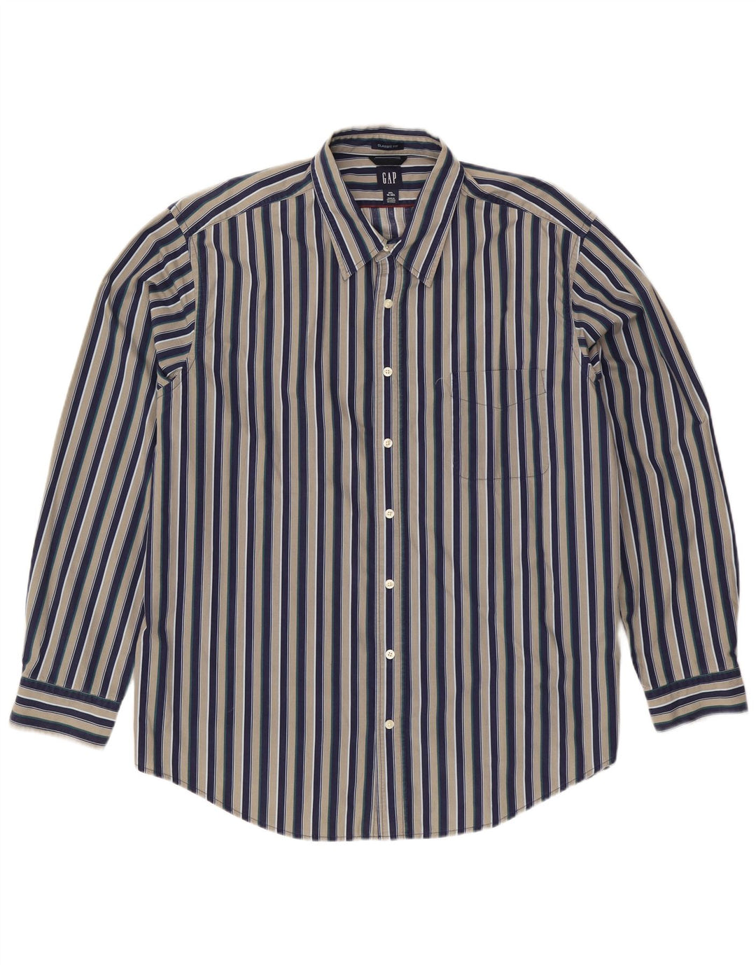 Cămașă pentru bărbați Gap Classic Fit Mărimea 18 1/2 2XL Bumbac cu dungi multicolore