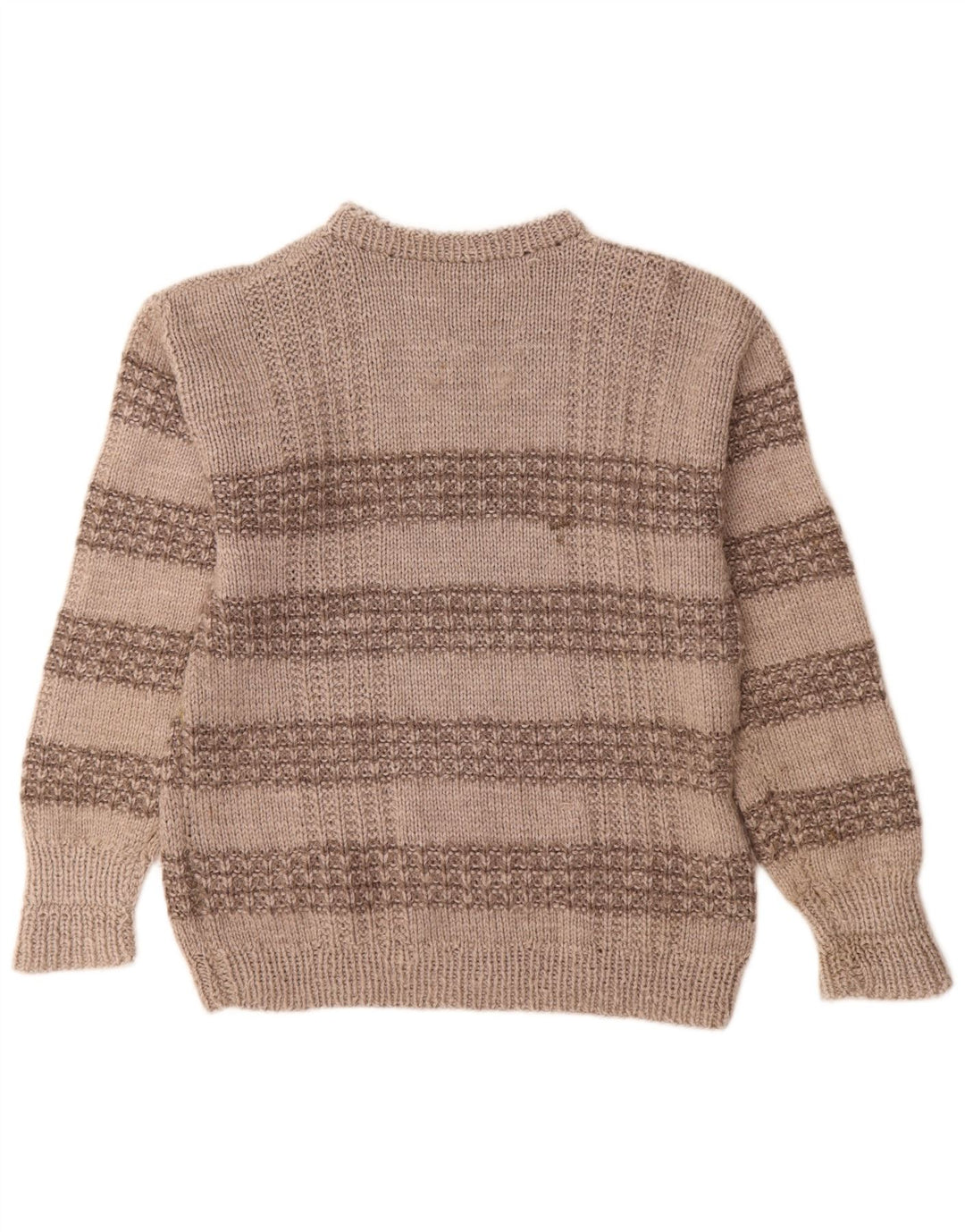 Pulover vintage pentru bărbați cu decolteu în dungi, gri mediu