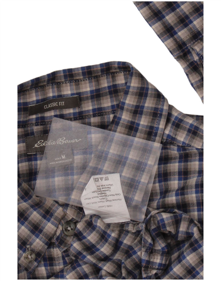 Cămașă de flanel pentru bărbați EDDIE BAUER, bumbac cu carouri, gri mediu