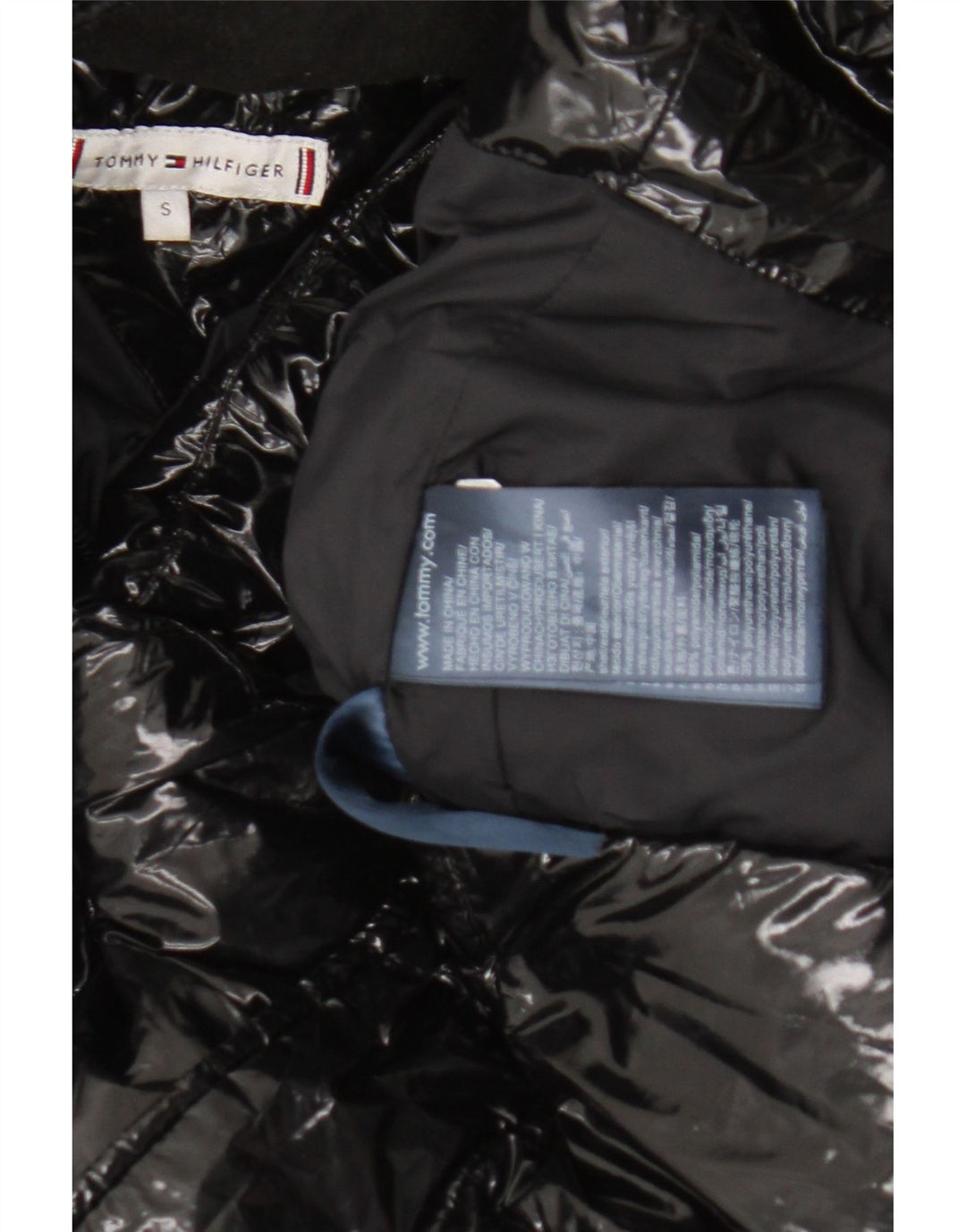 Jachetă căptușită cu glugă pentru femei Tommy Hilfiger UK 10 Poliamidă neagră mică