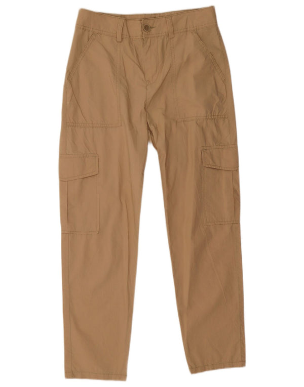 Pantaloni cargo crop Benetton pentru femei UK 6 XS W28 L25 bej bumbac