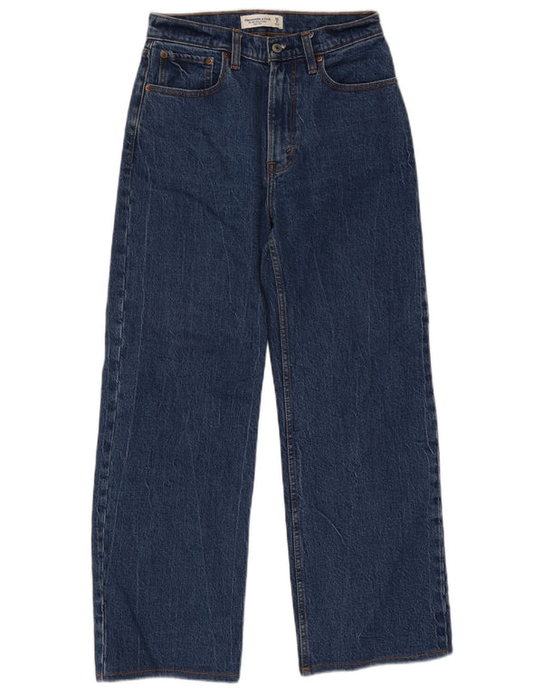 Abercrombie & Fitch Blugi largi pentru femei cu talie înaltă SUA 2 XS W26 L27 Albastru anii 90