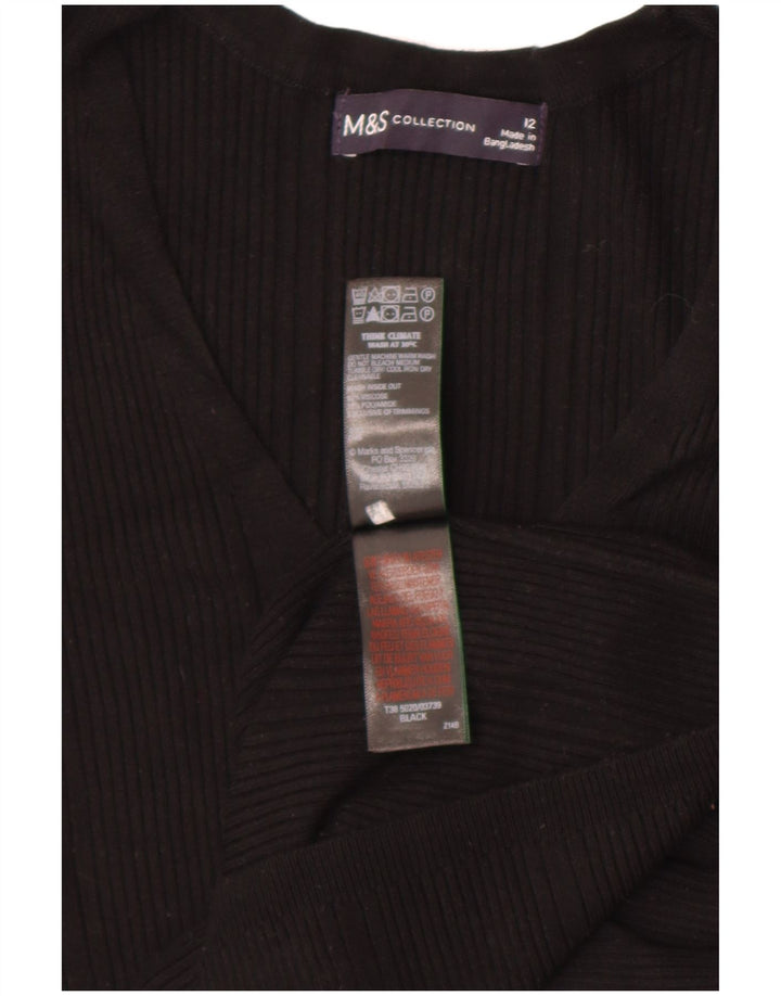 Marks & Spencer Pulover cu decolteu în V pentru femei UK 12 Medium Black Viscose