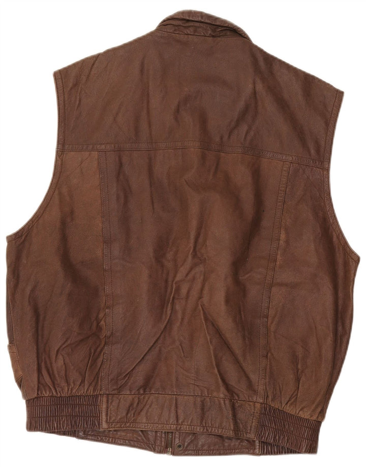 Gilet din piele pentru bărbați Trapper IT 52 XL din piele maro