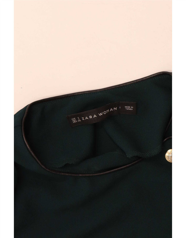 Rochie teacă cu mânecă lungă pentru femei Zara UK 10 Poliester verde mic