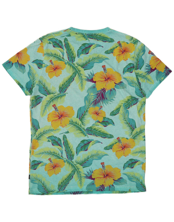 Tricou grafic pentru bărbați SUPERDRY Top XL Bumbac Floral Albastru